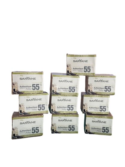 Lot de 10 savons d' Alep avec 55% d’huile de baie de laurier.