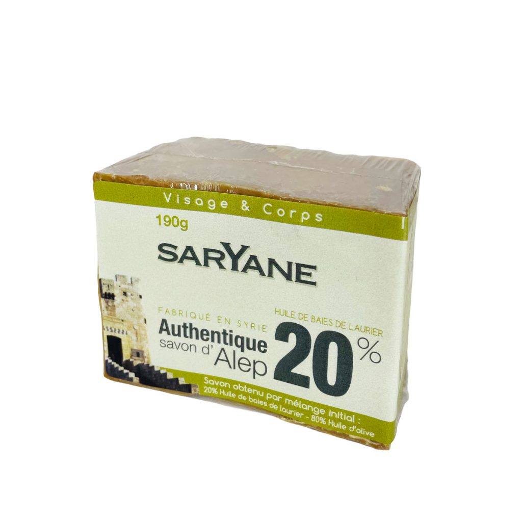 Savon d' Alep traditionnel à 20% d'huile de baie de laurier