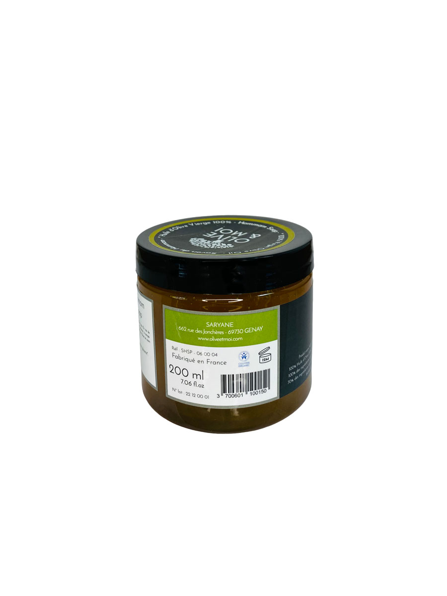 Savon noir du hammam à utiliser en gommage pour le corps et le visage. Fabriqué à partir de 100% d'huile d'olive vierge saponifiée. Sans huile de palme, sans colorant, sans paraben. Vous pouvez acheter ce savon sur Savon-Alep.Shop. Photo CC BY SA Savon-Alep.Shop