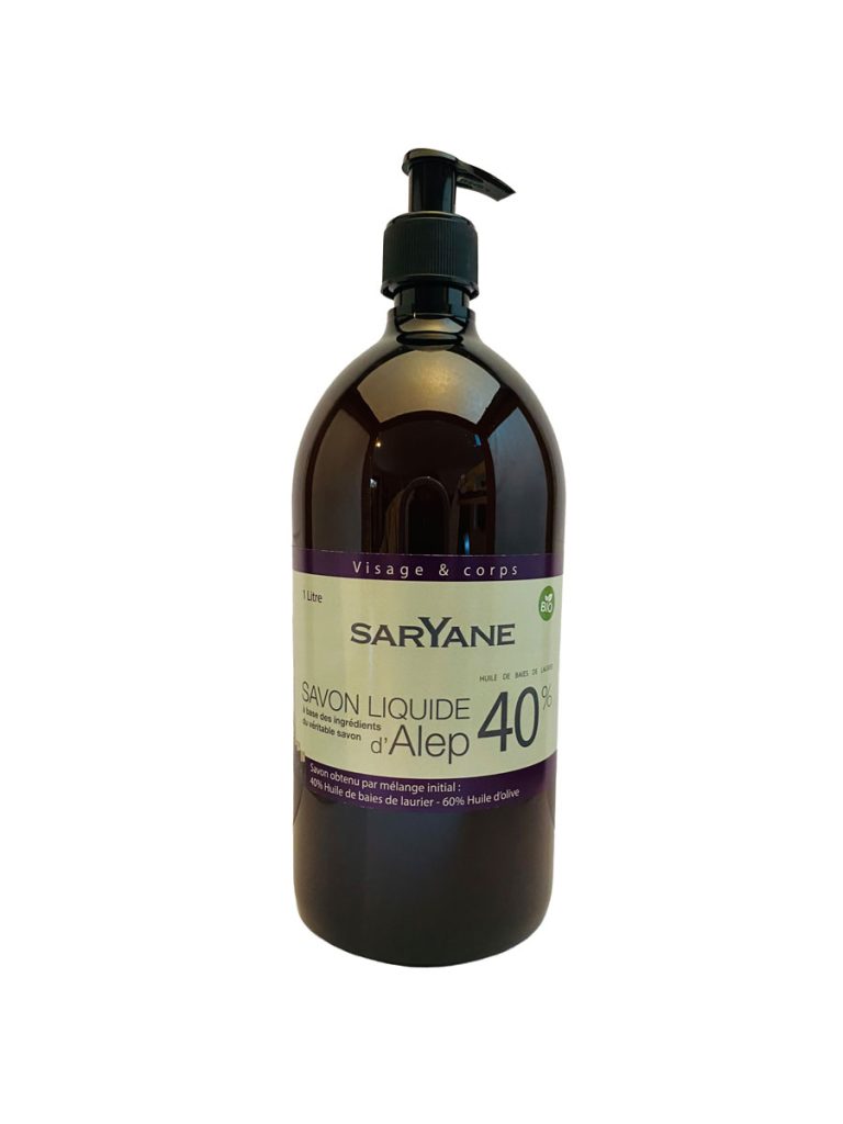 Savon d'Alep liquide bio 40% laurier - 1 litre
