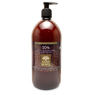 savon liquide alep 20% 40% laurier lot 2x1l naturel