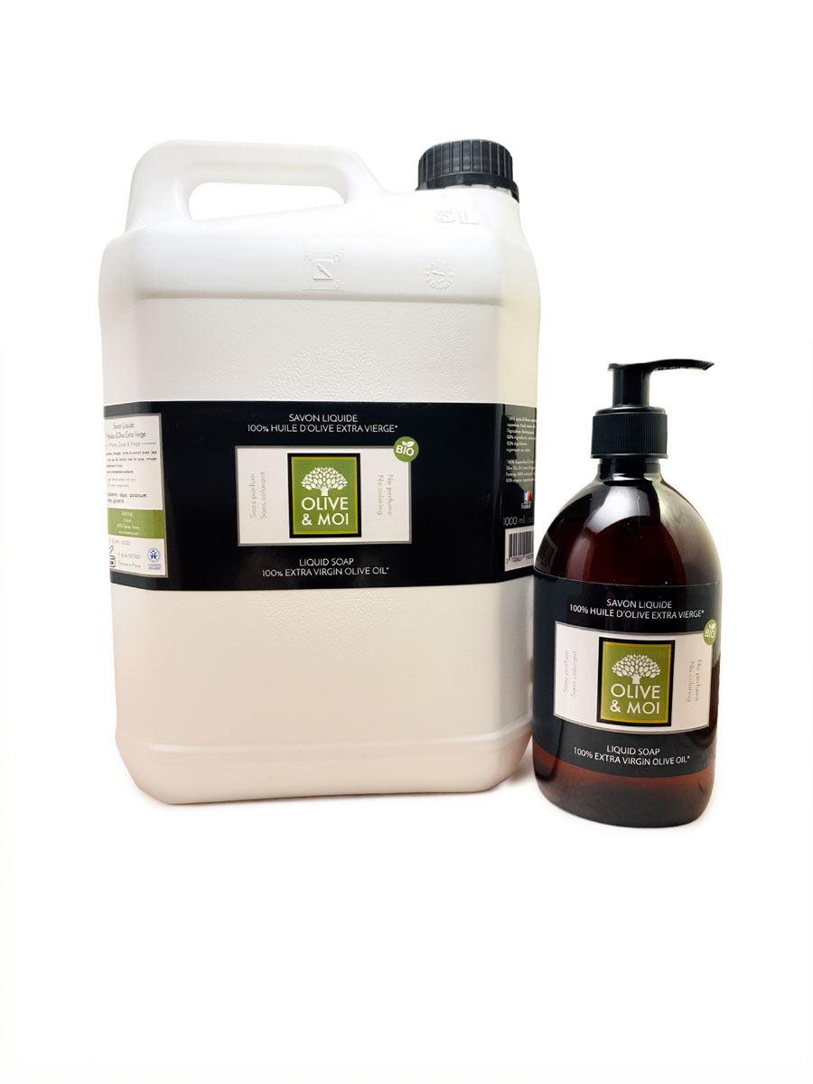 savon liquide huile olive bio 500ml 5l