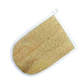 Gant de gommage en loofah Vous pouvez acheter ce gant de gommage en loofah sur Savon-Alep.Shop. Photo CC BY SA Savon-Alep.Shop