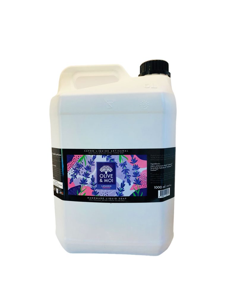 Savon liquide huile d'olive au lavandin bio – 5L