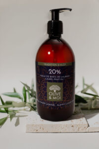 Savon d’Alep liquide 20 % huile de baie de laurier en flacon pompe 500 ml