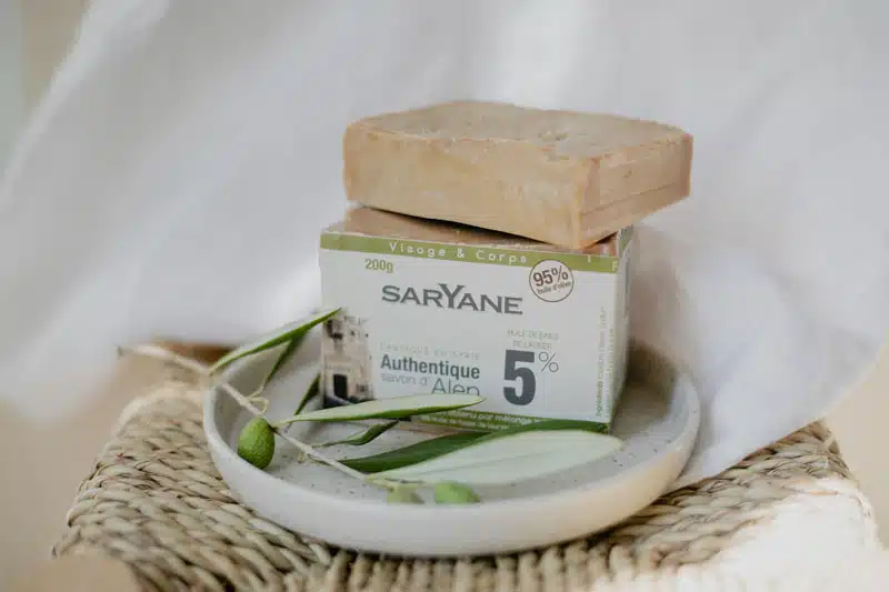 Savon d’Alep 5 % d’huile de baies de laurier en situation