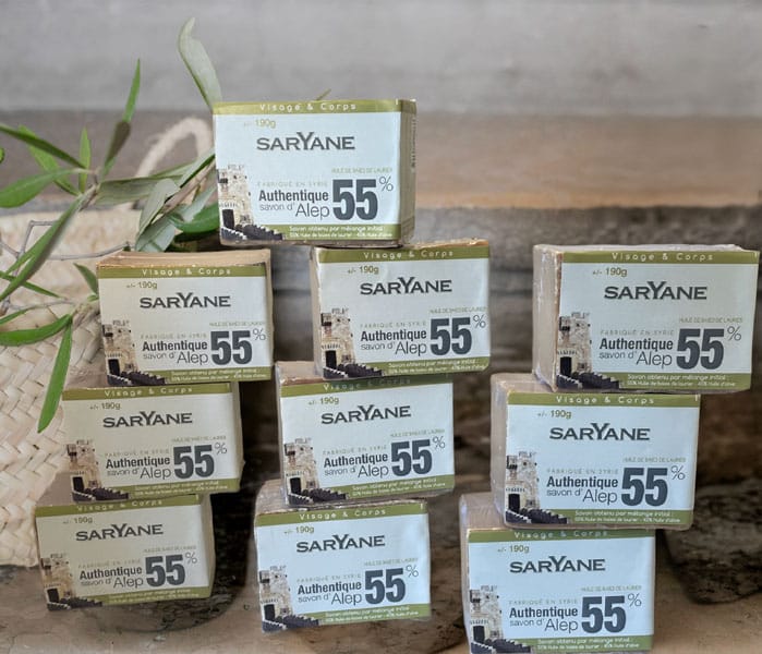 Lot de 10 savons d’Alep traditionnels à 55 % d’huile de baies de laurier