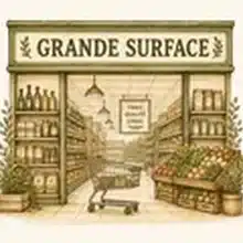 Illustration d’une grande surface pour l’achat de savon d’Alep